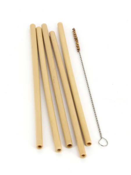 GLOBO Trinkhalm 5er Set Bambus