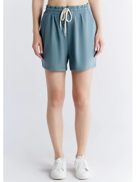 LEELA COTTON Pyjama Shorts gobelin blau