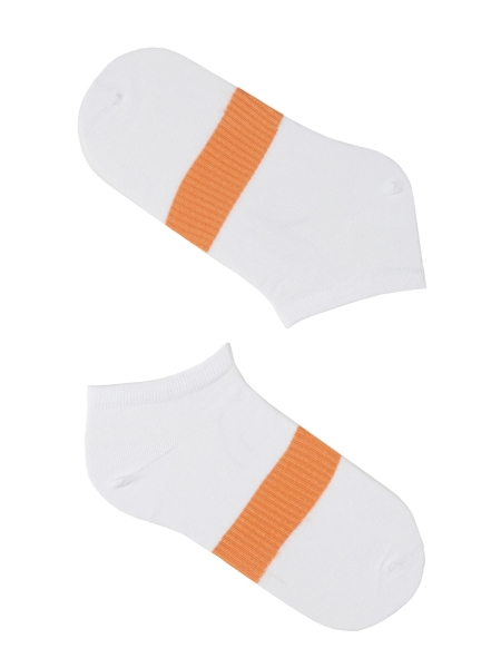 RECOLUTION Sneaker Socks Banksia white/orange