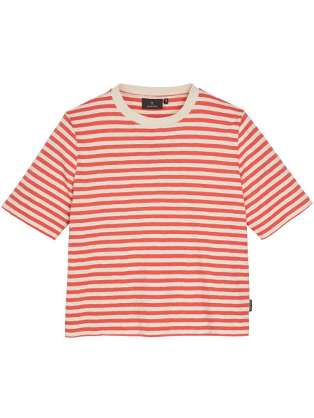 RECOLUTION T-Shirt Azolla Stripes mars red