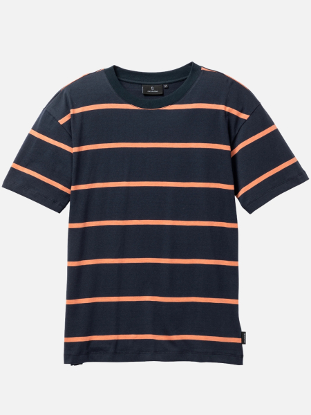 RECOLUTION T-Shirt Rowan Stripes dark navy