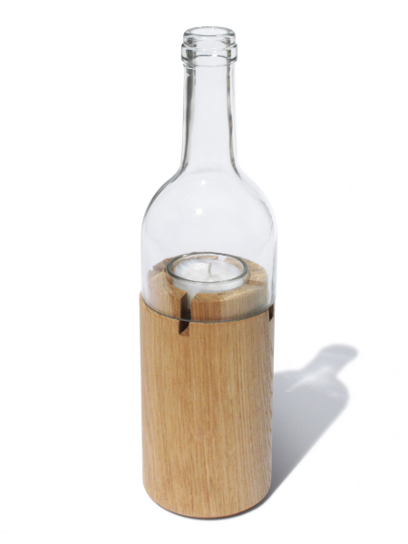 SIDE BY SIDE WeinLicht Glas klar mit Glasteelicht