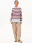 Preview: ARMEDANGELS Strickpullover Merinaa Stripe oatmilk/mars red/dynamo blue 4