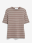 Preview: ARMEDANGELS T-Shirt Jaanisara Fine Stripe walnut cream/oatmilk 4