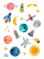 Preview: FRAU OTTILIE Stickerbogen Papieraufkleber Weltraum 3