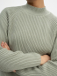 Preview: MELA Stehkragenpullover Rippstrick Analah green clay 4