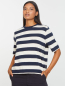 Preview: RECOLUTION T-Shirt Azolla Stripes dark navy