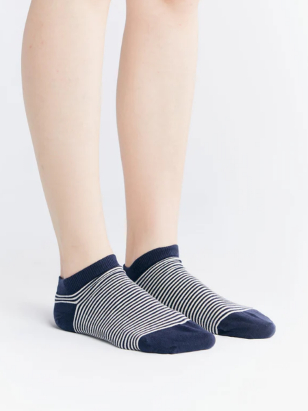 Preview: ALBERO NATUR Sneaker Socken indigo/natur 2