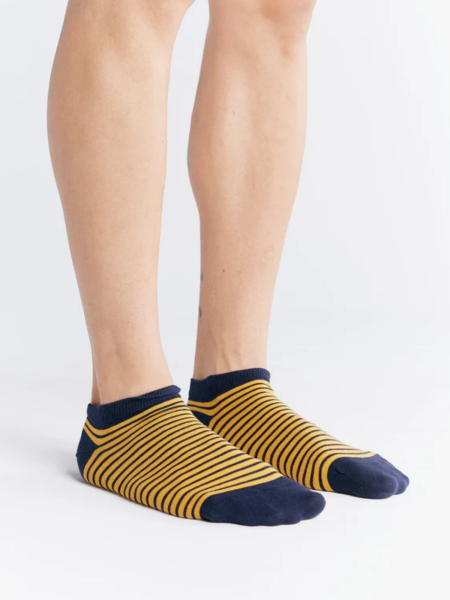 Preview: ALBERO NATUR Sneaker Socken indigo/senfgelb 3