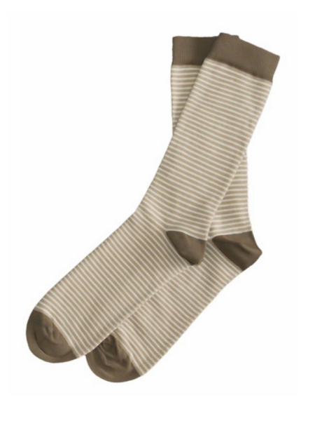 Preview: ALBERO NATUR Socken gestreift natur/braun 2