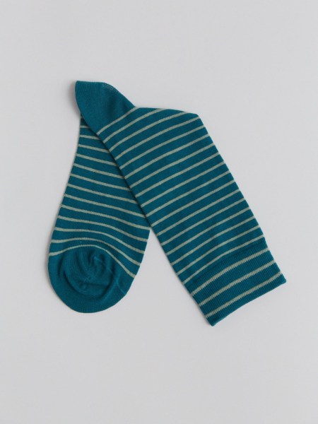 Preview: ALBERO NATUR Socken petrol/frostgrün 3