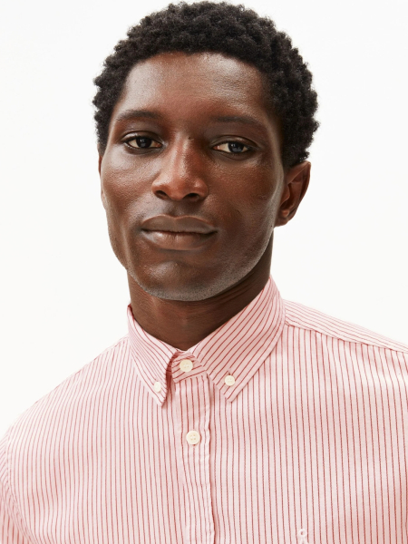 Preview: ARMEDANGELS Hemd Quaasa Stripe tabasco red 3