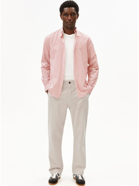 Preview: ARMEDANGELS Hemd Quaasa Stripe tabasco red 4