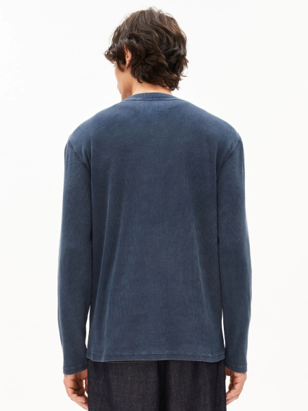 Preview: ARMEDANGELS Longsleeve Henly GMT Dye night sky washed 3