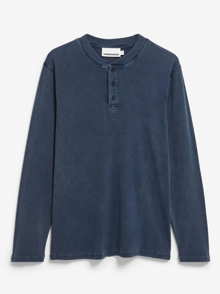 ARMEDANGELS Longsleeve Henly GMT Dye night sky washed