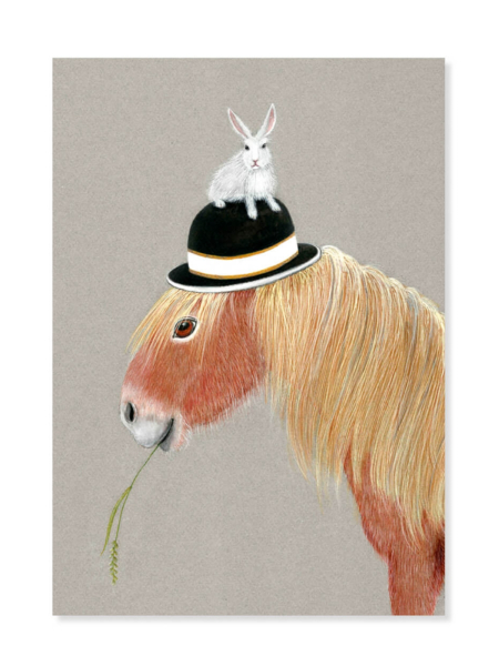 BRIGITTE BALDRIAN Postkarte Pony und Clyde