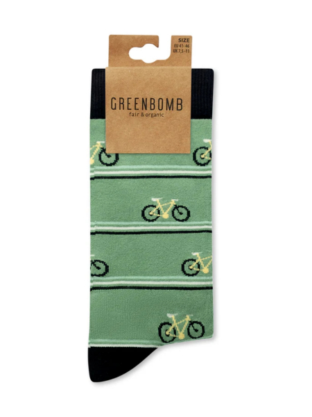 Preview: GREENBOMB Socken Bike Triple Stripes pale green 2