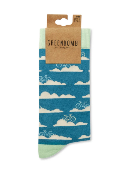 Preview: GREENBOMB Socken Clouds blue 2