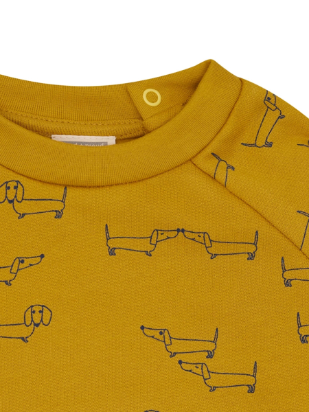 Preview: LOUD + PROUD Sweatshirt Alloverdruck Dackel curry 3