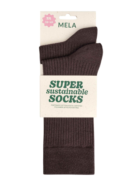 Preview: MELA Ripp Socken 2er Pack dunkelbraun 2