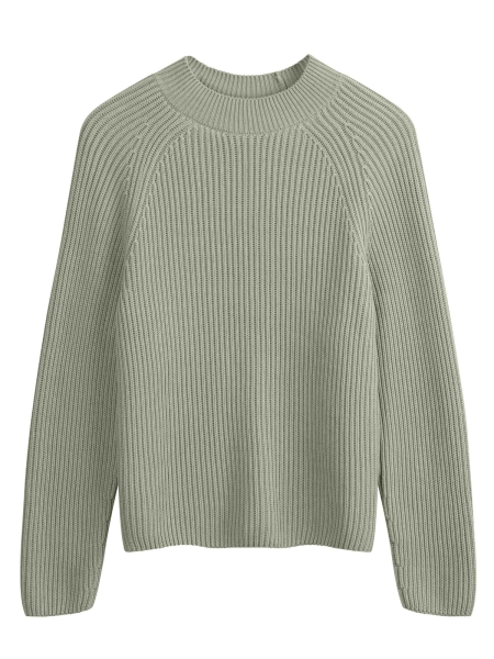MELA Stehkragenpullover Rippstrick Analah green clay 5