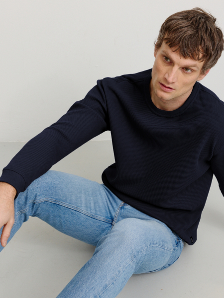 Preview: RECOLUTION Longsleeve Larkspur dark navy 3
