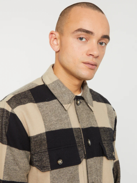 RECOLUTION Overshirt Fern Check black 5