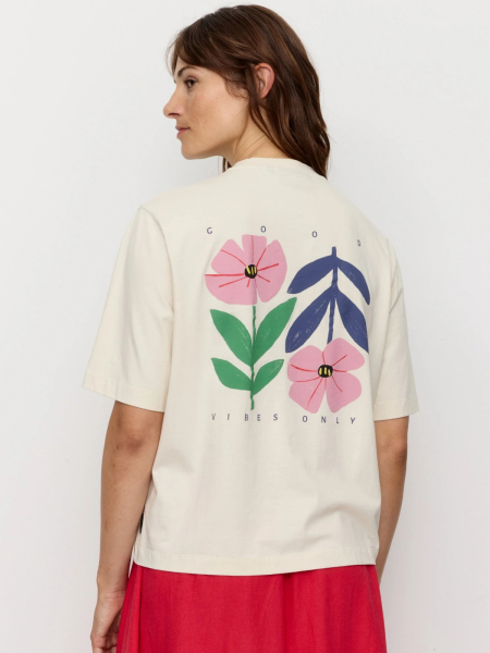 Preview: RECOLUTION T-Shirt Azolla Good Vibes arctic white 3