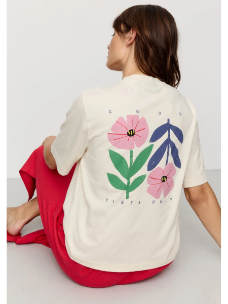 RECOLUTION T-Shirt Azolla Good Vibes arctic white