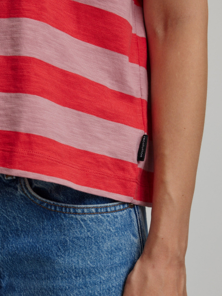 RECOLUTION T-Shirt Azolla Stripes peony pink 5