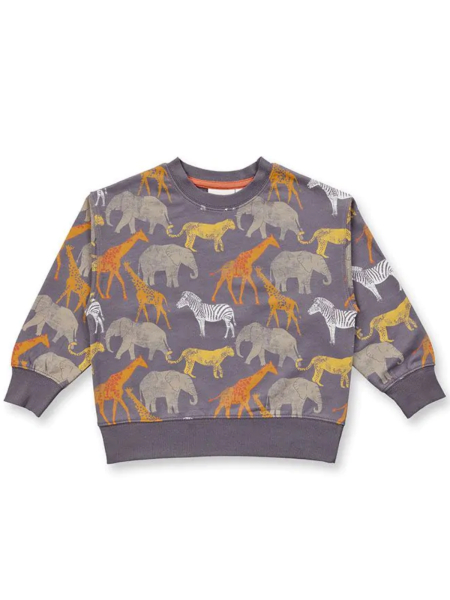 SENSE ORGANICS Sweater Dari Safaridruck anthrazit