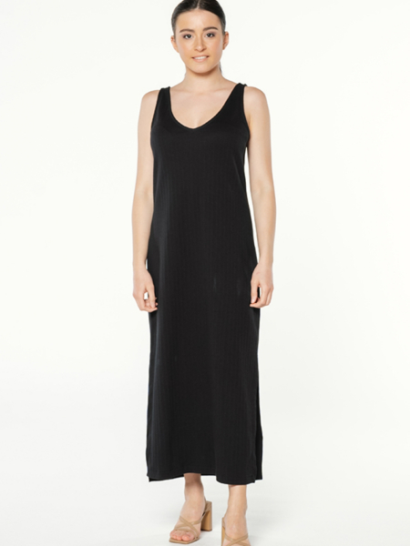 ANUKOO Kleid Rippjersey schwarz