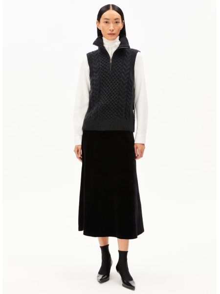 ARMEDANGELS Stricktop Olaiaas Cable steel melange 3