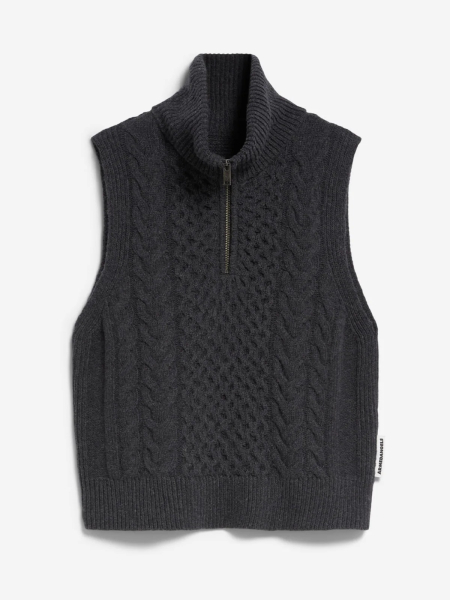 ARMEDANGELS Stricktop Olaiaas Cable steel melange 5