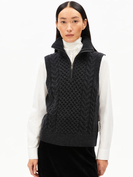 ARMEDANGELS Stricktop Olaiaas Cable steel melange