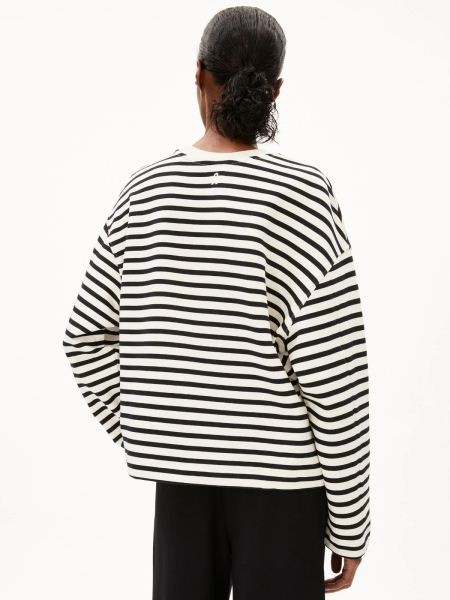 ARMEDANGELS Sweatshirt Frankaa Maarlen Stripe undyed/black 2