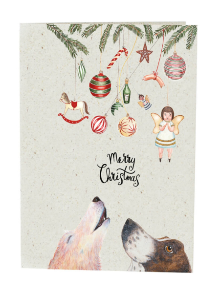 BRIGITTE BALDRIAN Klappkarte mit Umschlag Hundsweihnachten