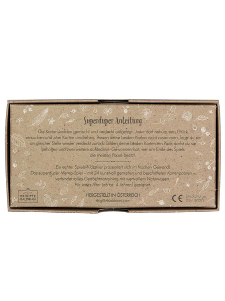 BRIGITTE BALDRIAN Memo-Spiel Heimischer Wald 24 Kartenpaare 2