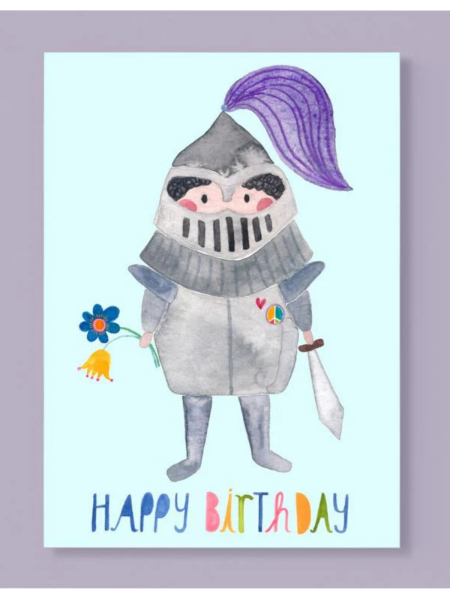 FRAU OTTILIE Postkarte Happy Birthday mit Ritter