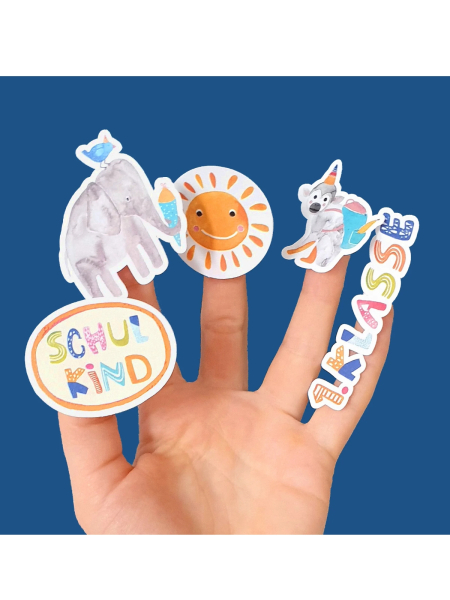 FRAU OTTILIE Stickerbogen Papieraufkleber Einschulung 2