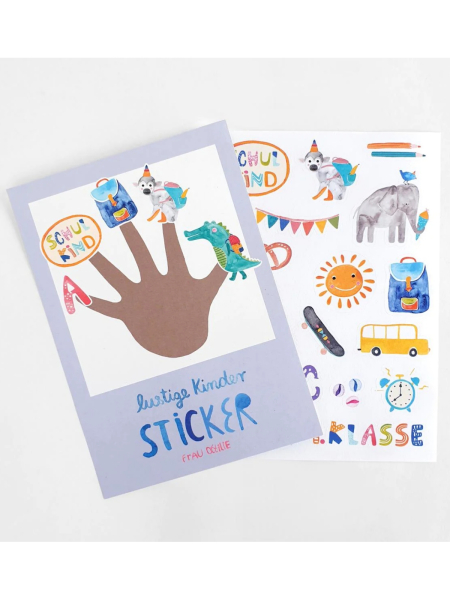FRAU OTTILIE Stickerbogen Papieraufkleber Einschulung