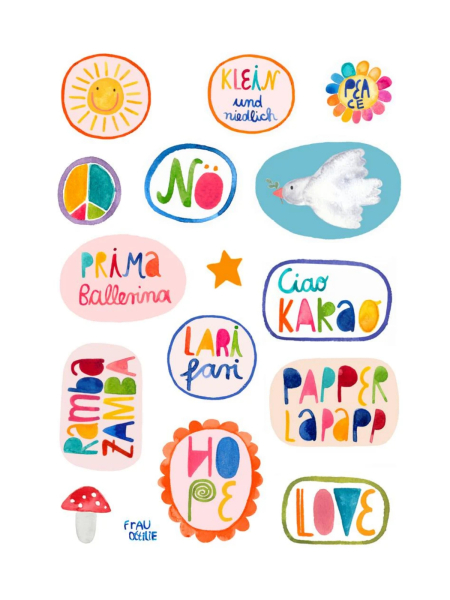 FRAU OTTILIE Stickerbogen Papieraufkleber Sonnenschein und Rambazamba 2