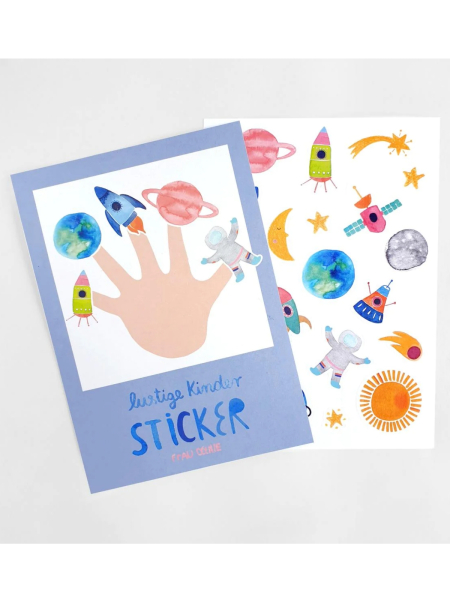 FRAU OTTILIE Stickerbogen Papieraufkleber Weltraum