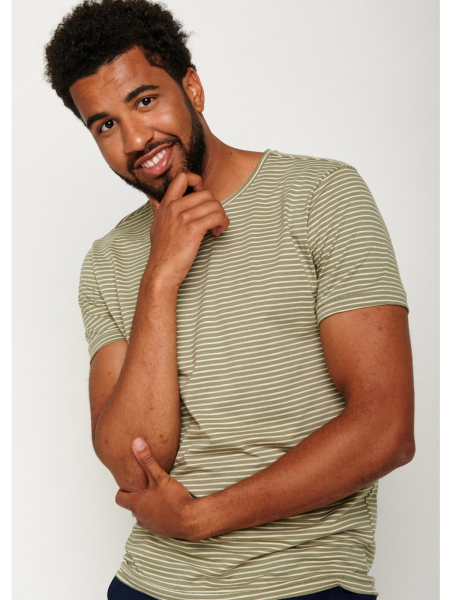 GREENBOMB T-Shirt Spice Stripes sea green