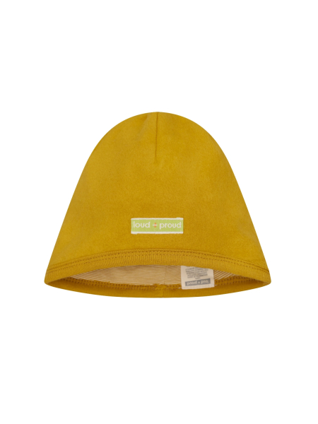 LOUD + PROUD Wendemütze Baumwoll-Fleece curry 2
