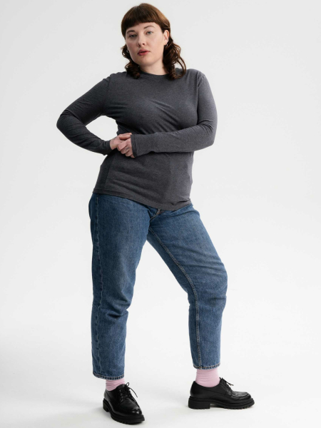 MELA Langarmshirt Dhivya anthrazit melange 4