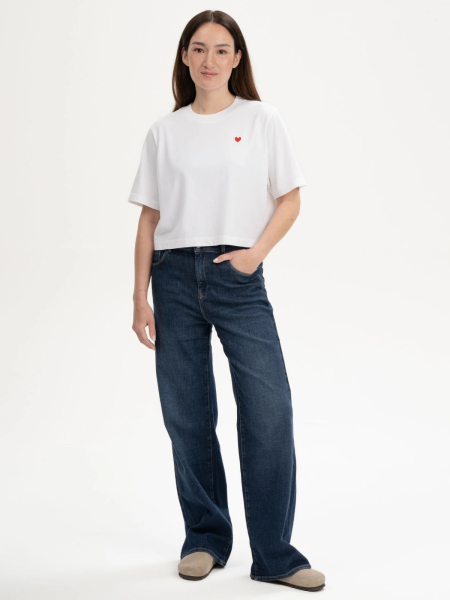 MELA T-Shirt Cropped Joshna Herz weiß 3