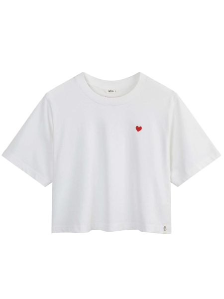 MELA T-Shirt Cropped Joshna Herz weiß 4
