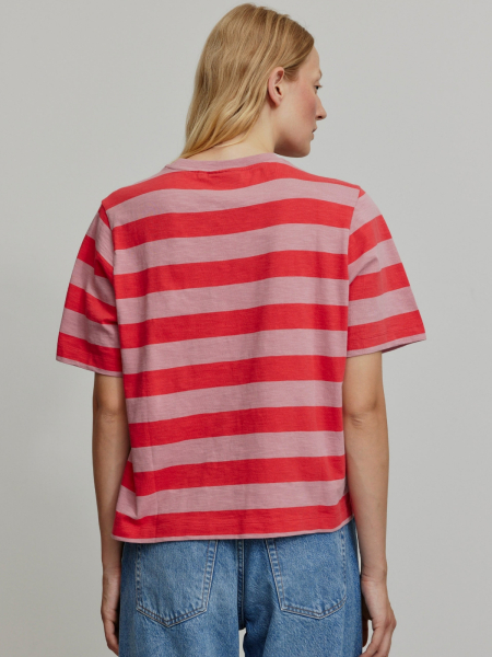 RECOLUTION T-Shirt Azolla Stripes peony pink 4