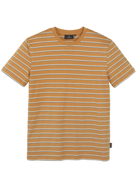 RECOLUTION T-Shirt Cacao Stripes brown sugar